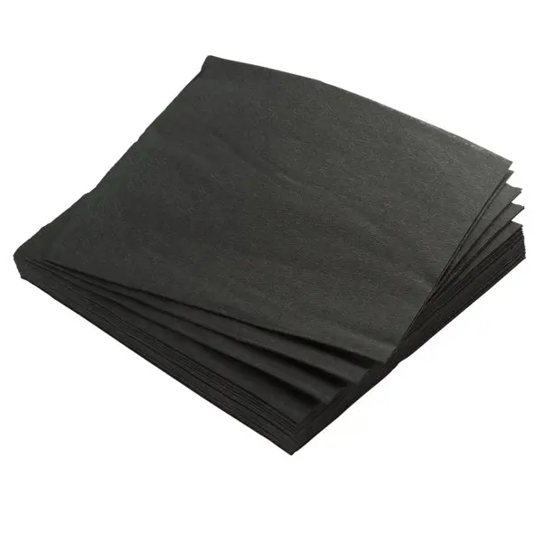 Custom  Black with silver stamping Folded 5 x 5 Inches Bar Disposable Party Napkins Paper Napkins Dinner cocktail napkins