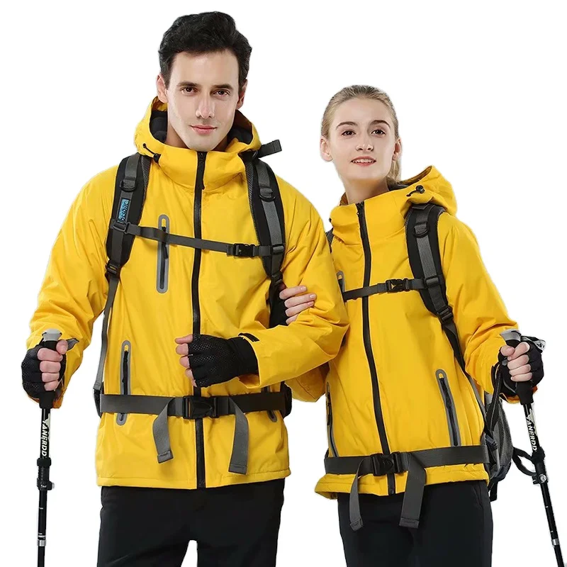 Outdoor snow jacket men waterproof with reflective tape Winter warm fashion eco-friendly jacket coat custom printed logo