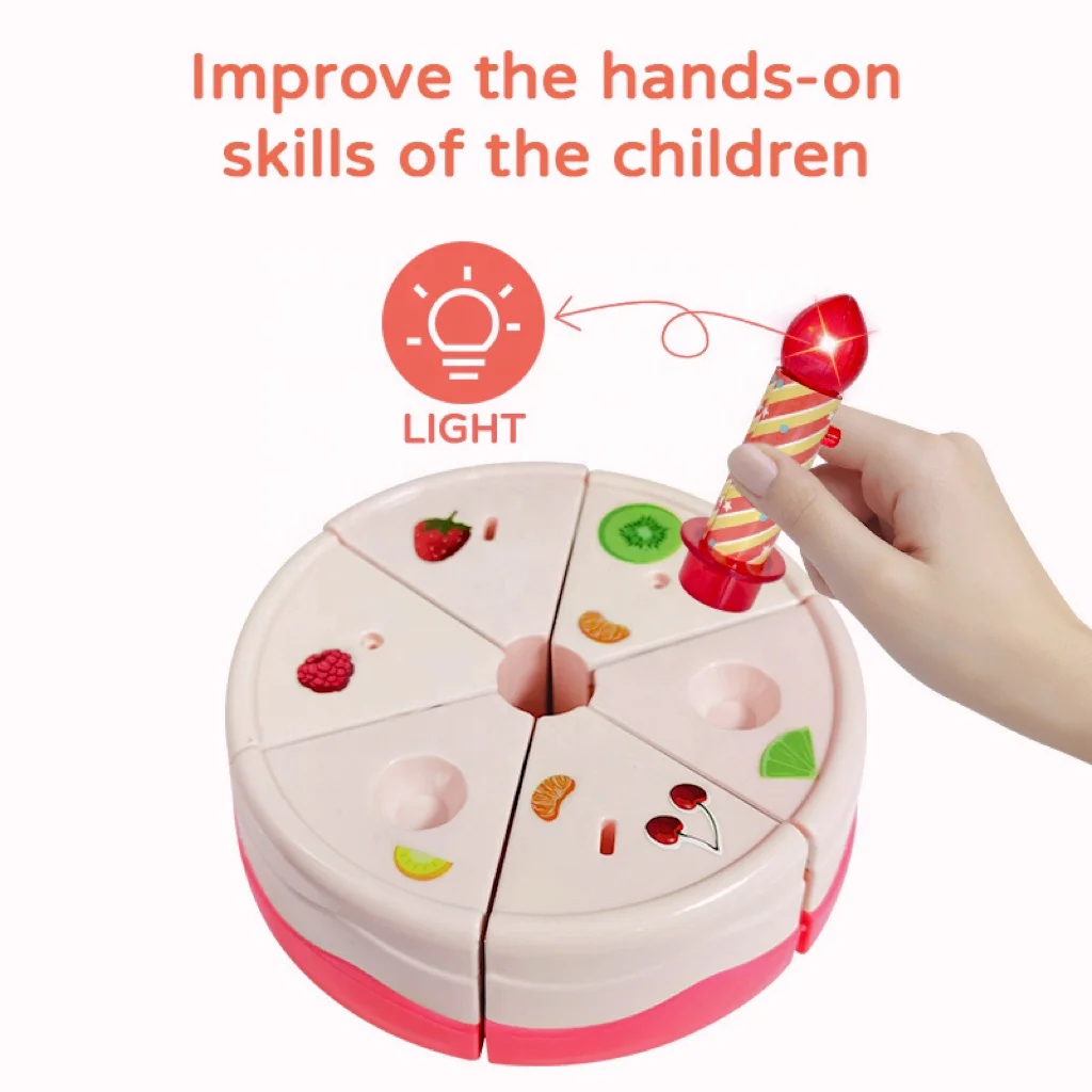 Baby 2-4 Year Pretend Play Preschool Kitchen Food Toys Birthday Cake Toy Pretend Play Toy Cake