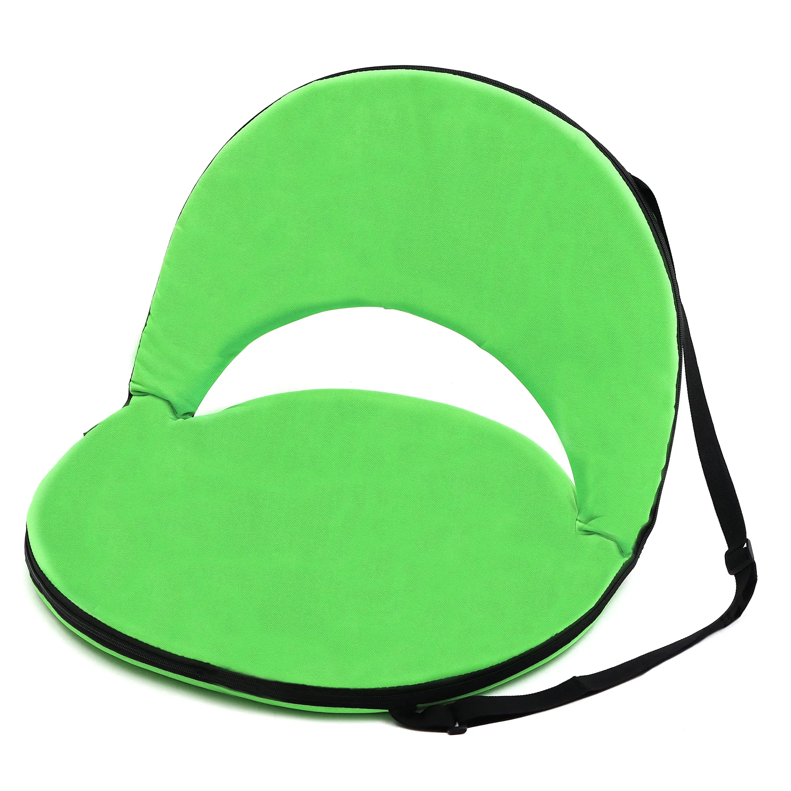 Wholesale Portable Lightweight Outdoor Super Comfortable Collapsible Black Football Stadium Chair With Shoulder Strap