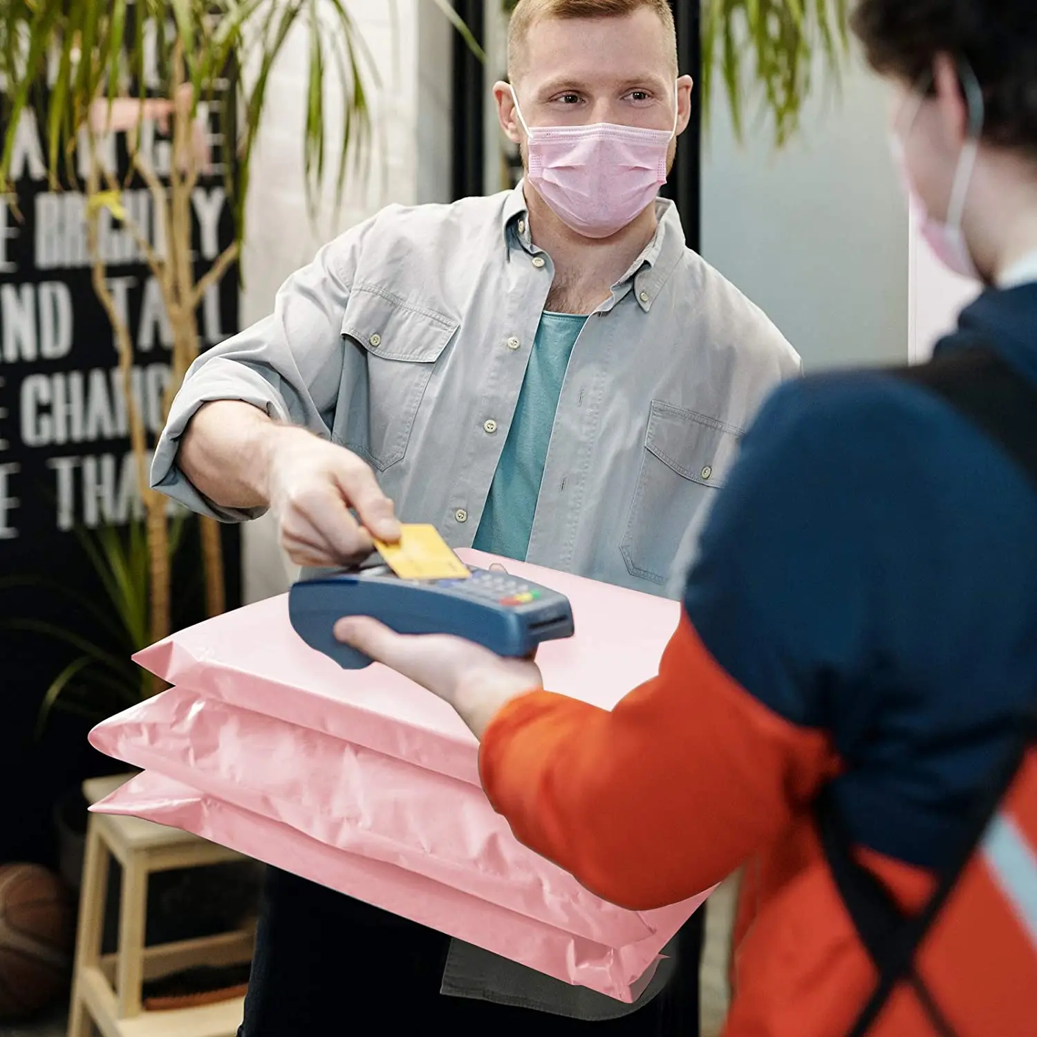 Упаковочные пакеты ZGCX Polymailers 12x15 упаковка для малого бизнеса пластиковые с ручкой изготовленные на заказ Полиэтиленовая почта двойным
