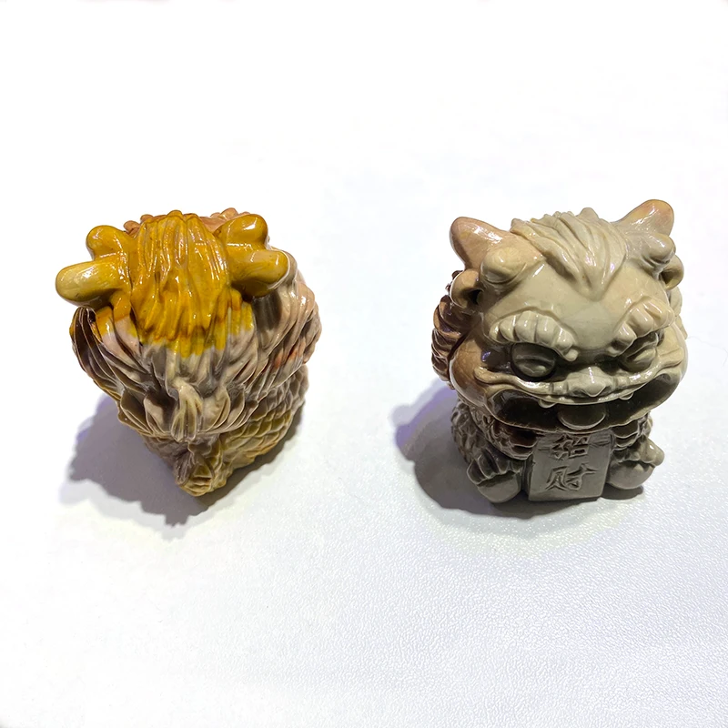 wholesale alashan agate Folk Buddhism carvings natural crystal semi precious stone Agate lion sculpture