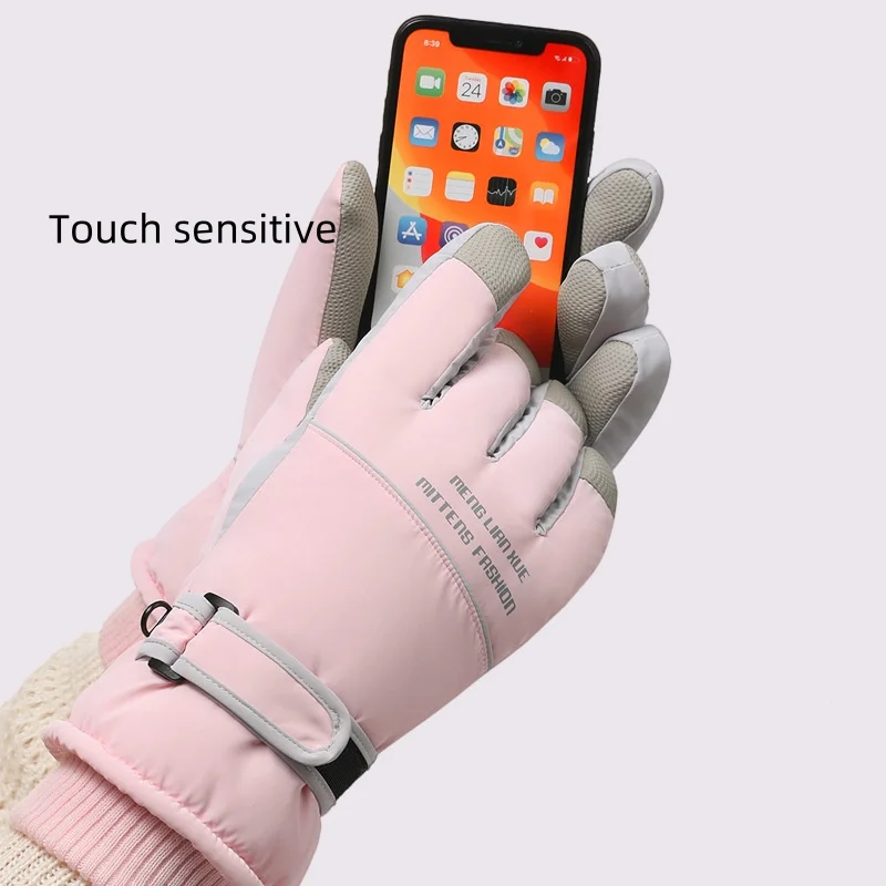 Custom design touchs snowboarding gloves ski mitten gloves waterproof skiing ski winter gloves for women