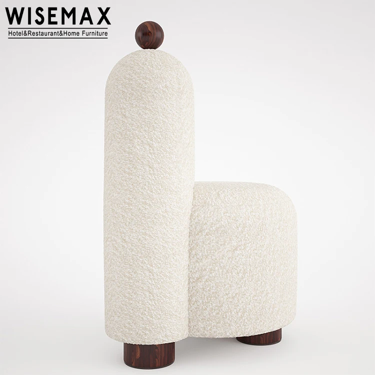 WISEMAX FURNITURE Nordic modern living room furniture accent teddy chair lamb wool leisure sofa stool chairs dining chairs