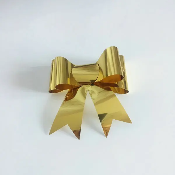 Mini Small Pre Made  Foil Plastic Ribbon  Christmas Gift Box Wrapping Decorations  Self Adhesive Stick  Bow