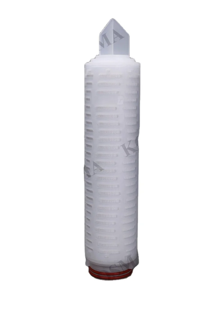 Absolute rating Hydrophobic PVDF membrane air filter cartridge with lined steel fins for gas and solvents sterile filtration