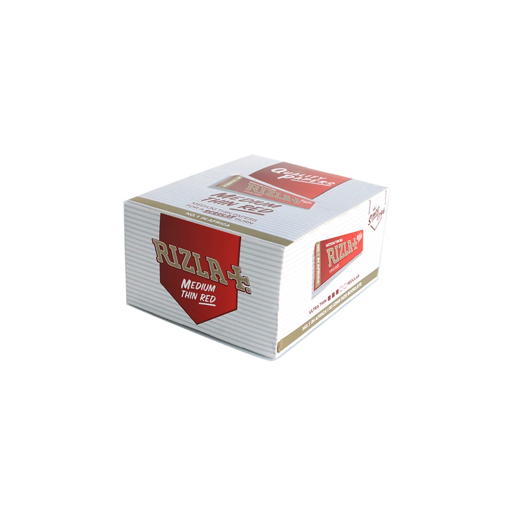 RIZLA + средний тонкий красный размер для регулярного ожога высококачественная бумага курения по заводской цене