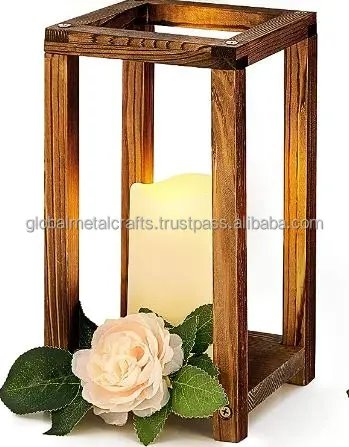 Wooden Candle Lantern, Rustic Wedding Centerpieces for Tables Farmhouse Wooden Candle Holder for  Wedding Farmhouse Home decor