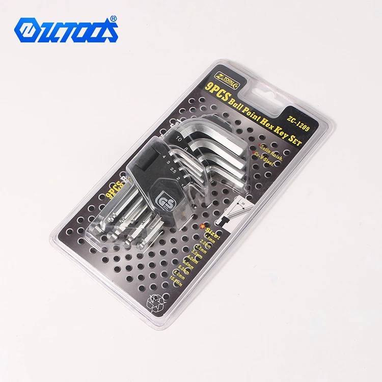 Qixin 9PC Allen Ball Point End Short Arm Hex Key Wrench Set Japanese Brand OEM Hand Tools