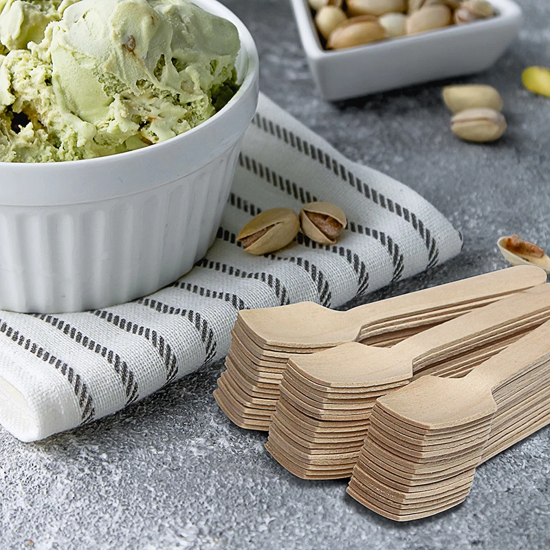 Wholesale disposable mini size eco spoon for ice cream eating