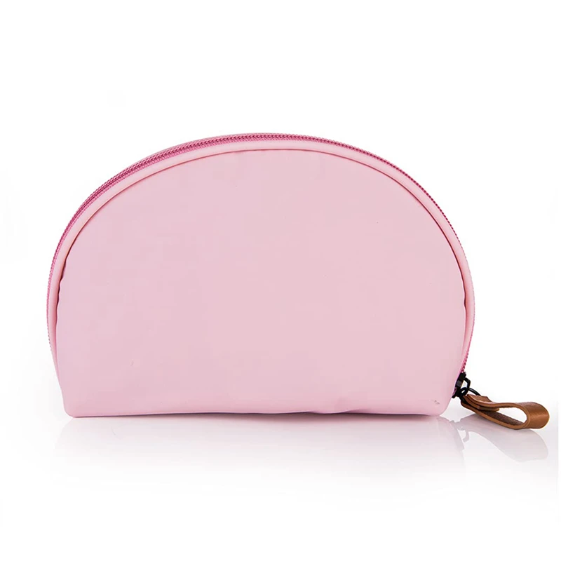 Custom Logo Small Cosmetic Bags For Girls Women Half Moon Travel Make up Storage Pouch Nylon Waterproof Portable Makeup Bags