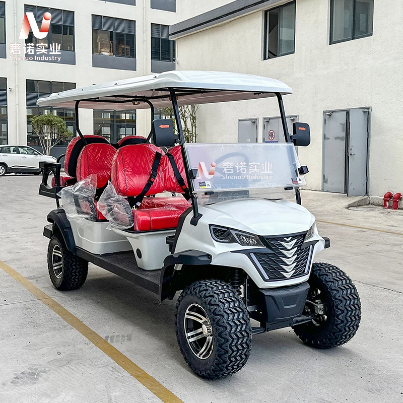 Integrated die casting process greatly improves the torsional rigidity Off Road Club Car 4+2 Seaters gasoline Golf Cart