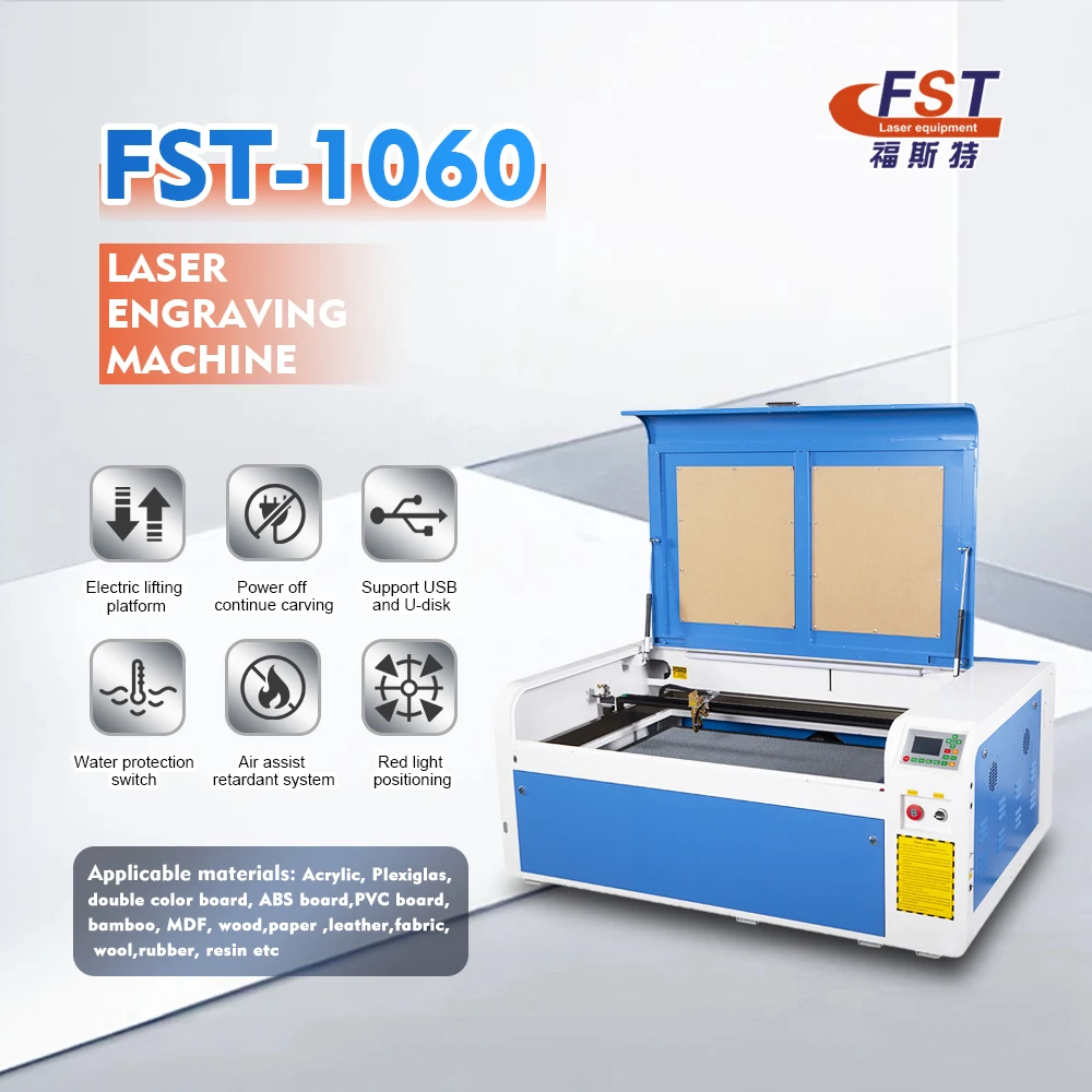 Foster Laser Engraving 50W 60W 80W 100W 150W Cutting Machine Co2 glass laser Paper Acrylic Wood