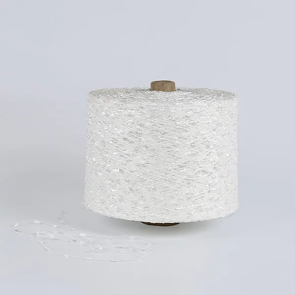 High quality 100% polyester Raw White full dull beans peas toothbrush fancy yarn for sweater scarf