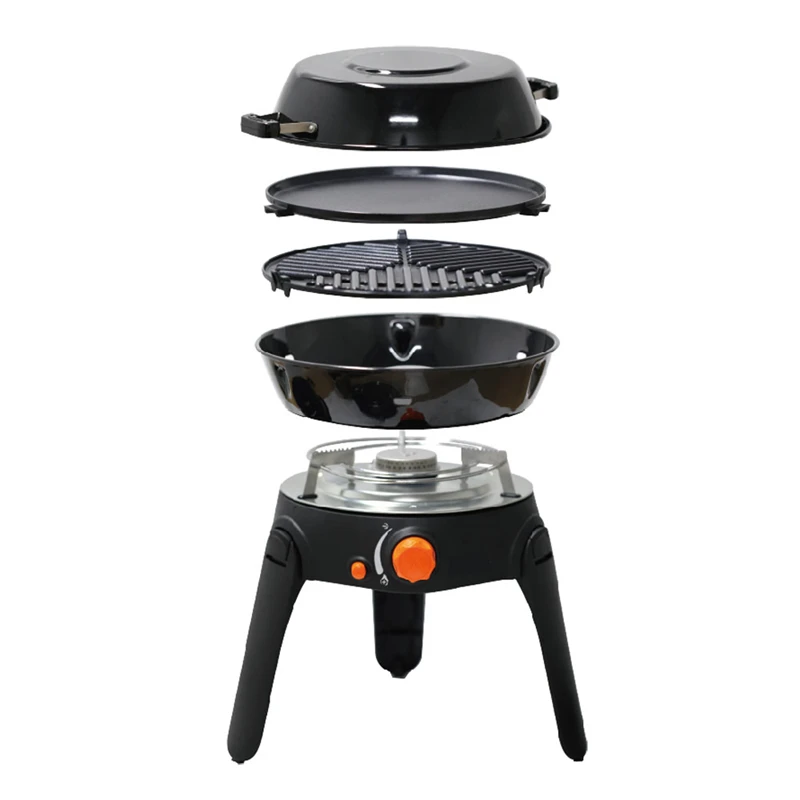 Outdoor portable multifunctional barbecue grill BBQ grill hot pot butane gas filling stove gas stove korean bbq