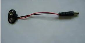 9V black Snap holder with 150mm red/black wire for LED light