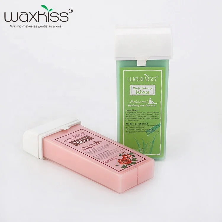 100g cartridge roll on rose depilatory wax/natural depilatory wax/waxkiss brand cartridge wax