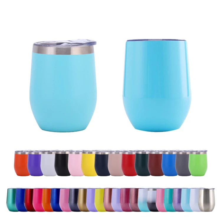 Wholesale 12oz Coffee Tumbler Custom Logo 304 U Shape Insulated Eggshell Cup Mug with Lid