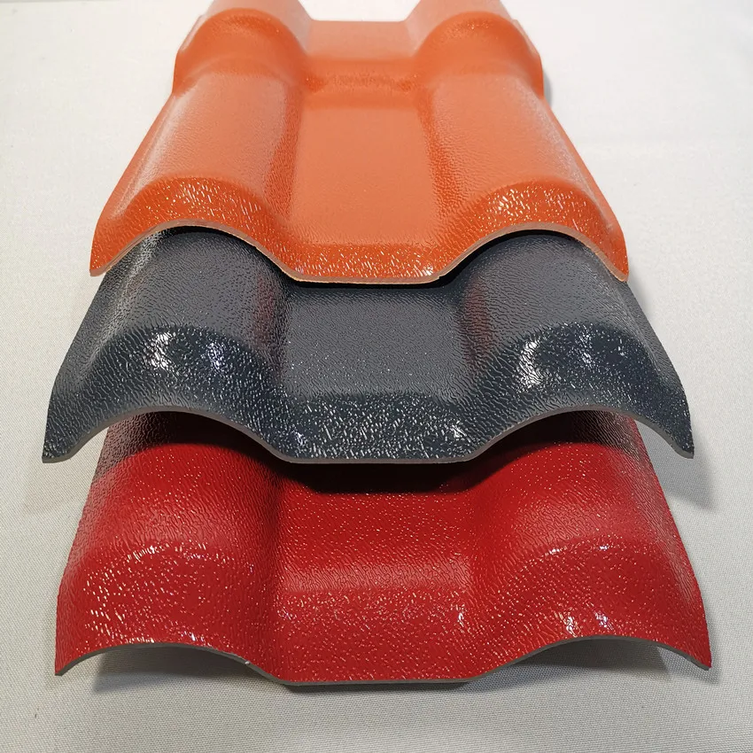 Embossed Glossy Looks ASA Surface PVC Roofing Sheets Market Popular Type Spanish Bamboo Shape