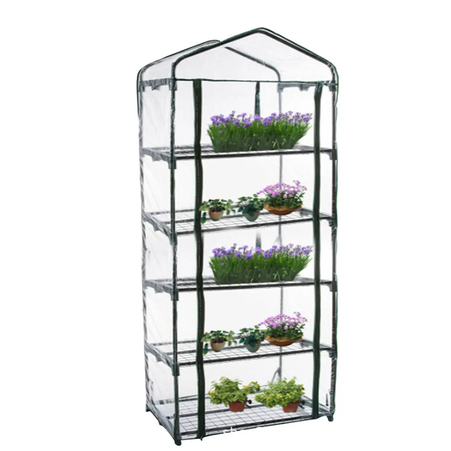 Roll-Up Zipper Door Greenhouse Replacement Clear PVC  Cover for Gardening Plants Cold Frost Protection Wind Rain Proof