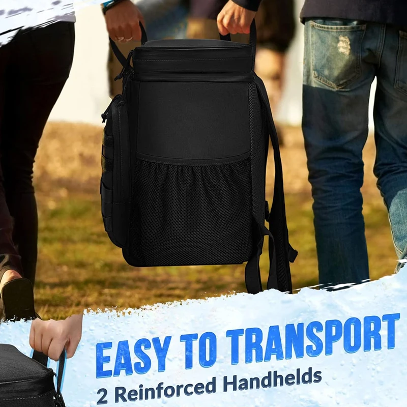 45 can tactical hiking camping lunch box soft leakproof insulated drink beer cooler backpack picnic bag with top handle