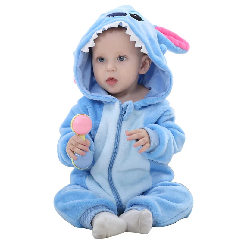 Infant Baby Girls Boys Cosplay Clothes Kids Zipper Jumpsuits Clothing Winter Animal Newborn Baby Romper