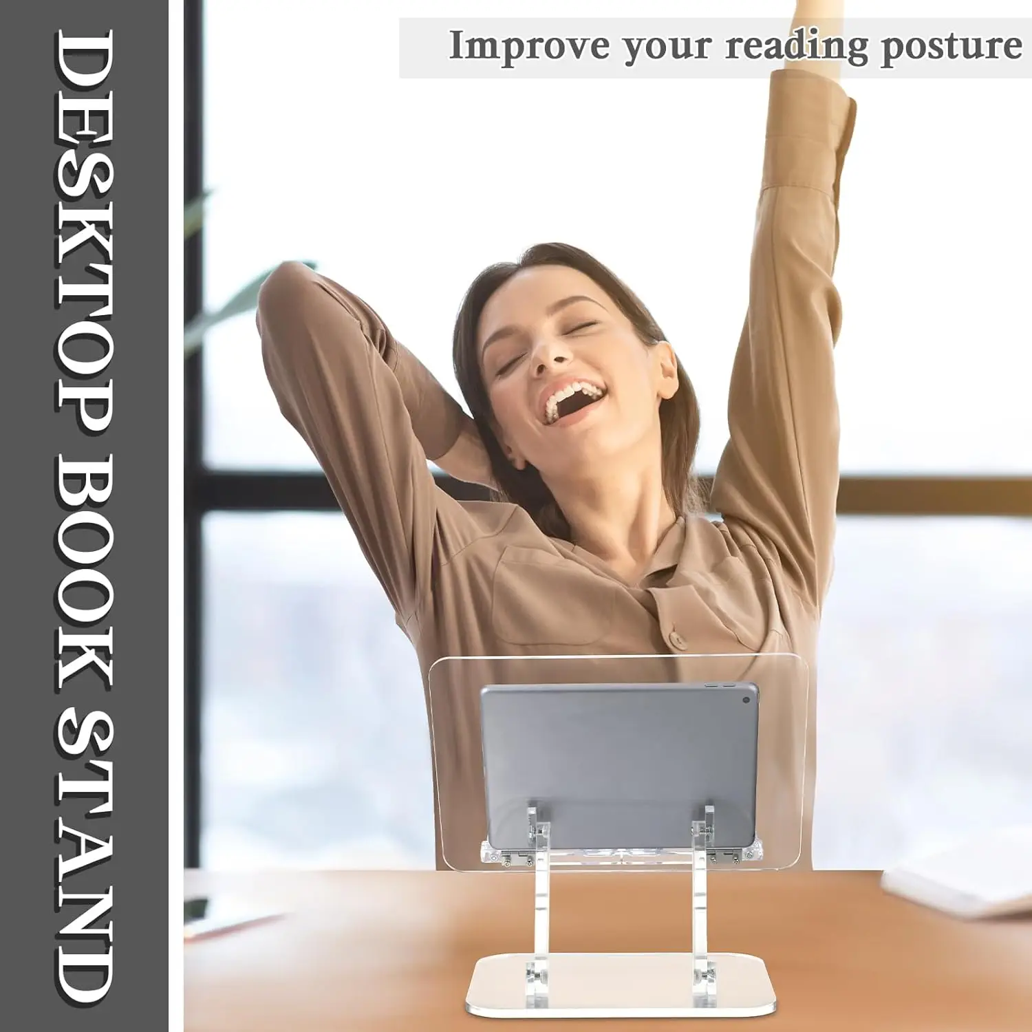 Adjustable Acrylic Book Stand for Reading