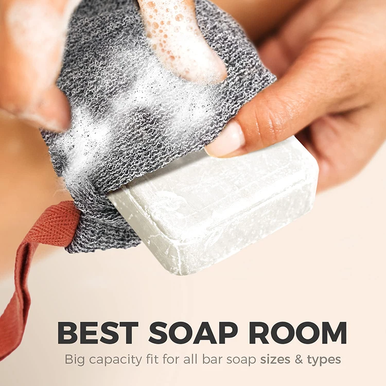 Hot selling high quality nylon fiber soap bag private label foaming rich soap bag exfoliating soap pouch
