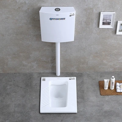 Orissa Pan Type Household Engineering Squat Toilet Set Porcelain Flushing Tank Squat Stool Foot Valve Induction Toilet Bathrooms