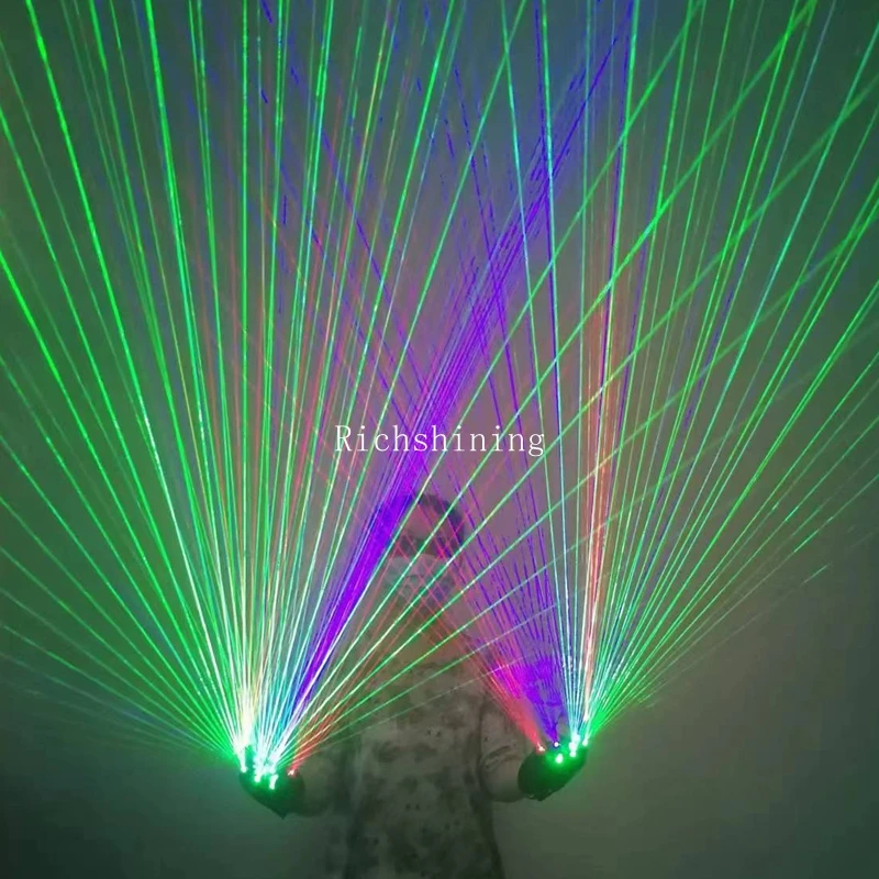 RICHSHINING Red Green Blue Puper Laser Gloves For DJ Show Flashing Stage Dance Led Laser Gloves Performance Props For Party