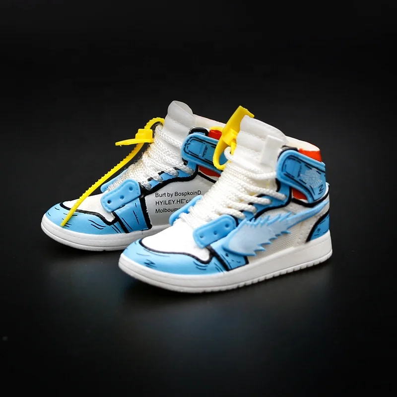 Hot Sale Pvc Llaveros 3D Mini Sports Sneaker Aj Keychain Jordan Trainer Keyrings Resin Shoe Key Chain Accessories