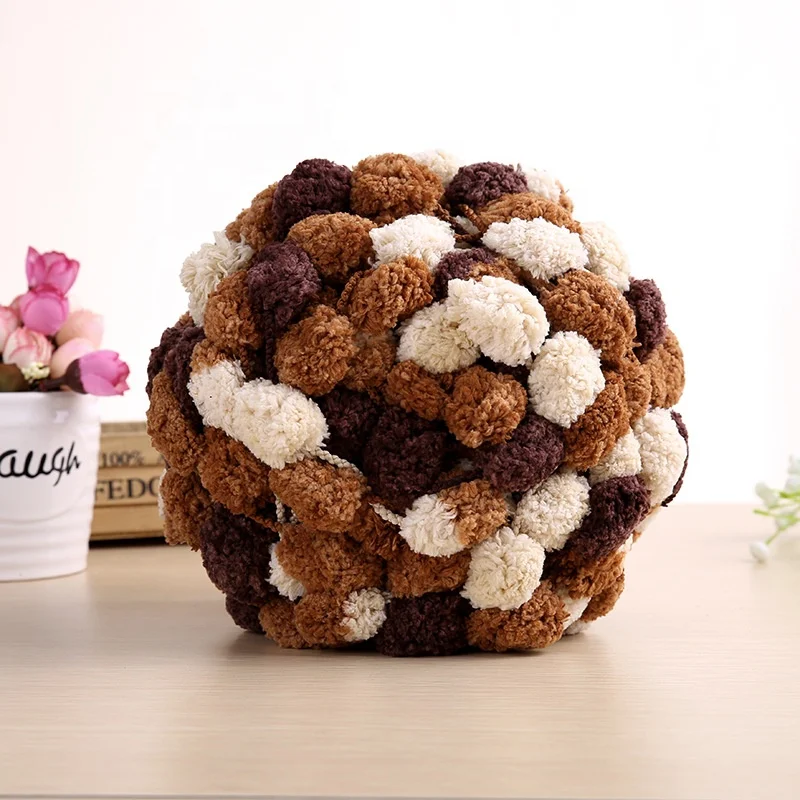 Fancy Pom Ball Yarn 2017 Factory 100 Polyester for Hot
