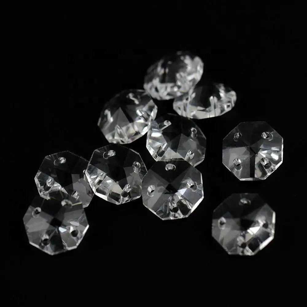 Honor of crystal 14mm Octagon Crystal Chandelier Beads Faceted Glass Beads Lampwork Cheap Chandelier Parts For Home Decoration
