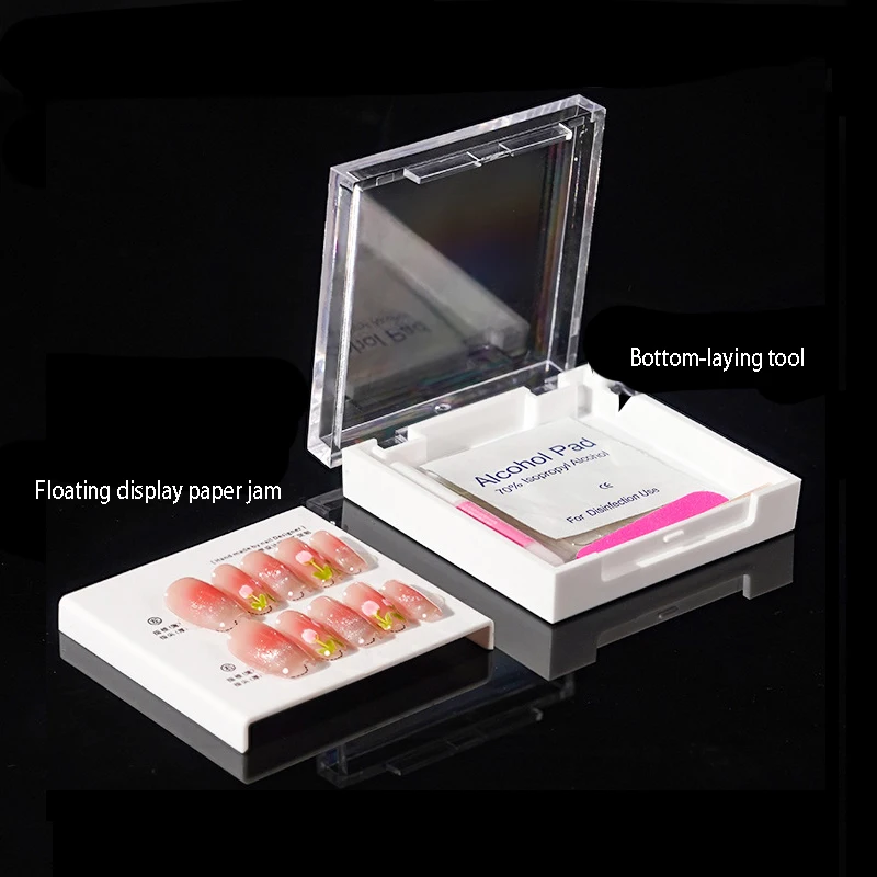 Spot suppliers direct sales high-end thickened hand-made acrylic double-layer display nail press on box packaging