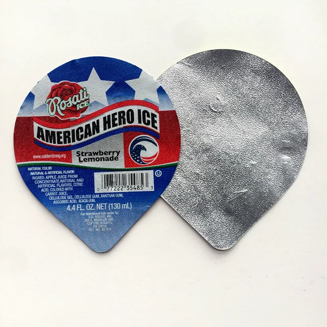 Supply wholesale packaging die cut aluminum foil lid for water ice or ice cream