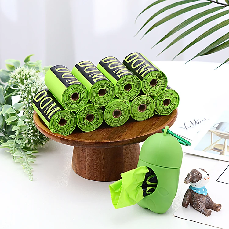 Amazon Best Sale Custom 15 Doggy Bags Per Roll Ecofriendly Poop Biodegradable Dog Waste Bag With