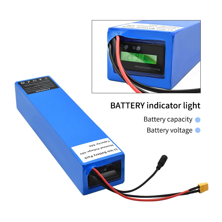 Diy 36V 48V 52V 60V 72V 13Ah 15Ah 20Ah 25Ah 30Ah Lithium Ion 18650 Ebike Battery Packs 1000W 1500W For Electric Bike Bicycle Sco