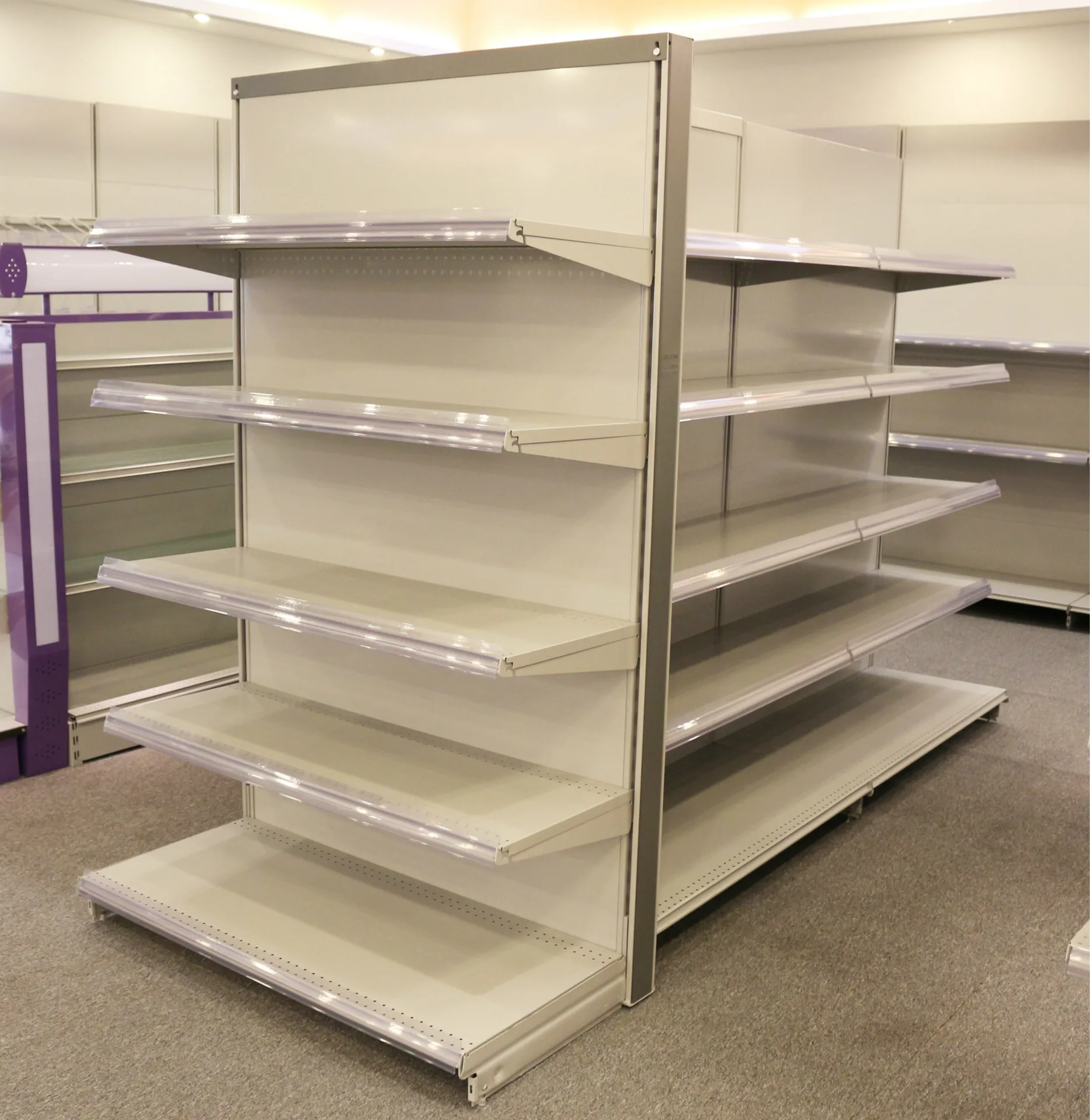 Customized Metal Steel Display Supermarket Wall Gondolas Gondola Shelving Light Medium Duty Gondola Rack and Shelves