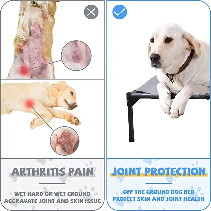 ZMaker Cooling Mesh Summer Portable Raised Dog Bed Foldable Elevated Camping Pet Beds for Dogs and Cats