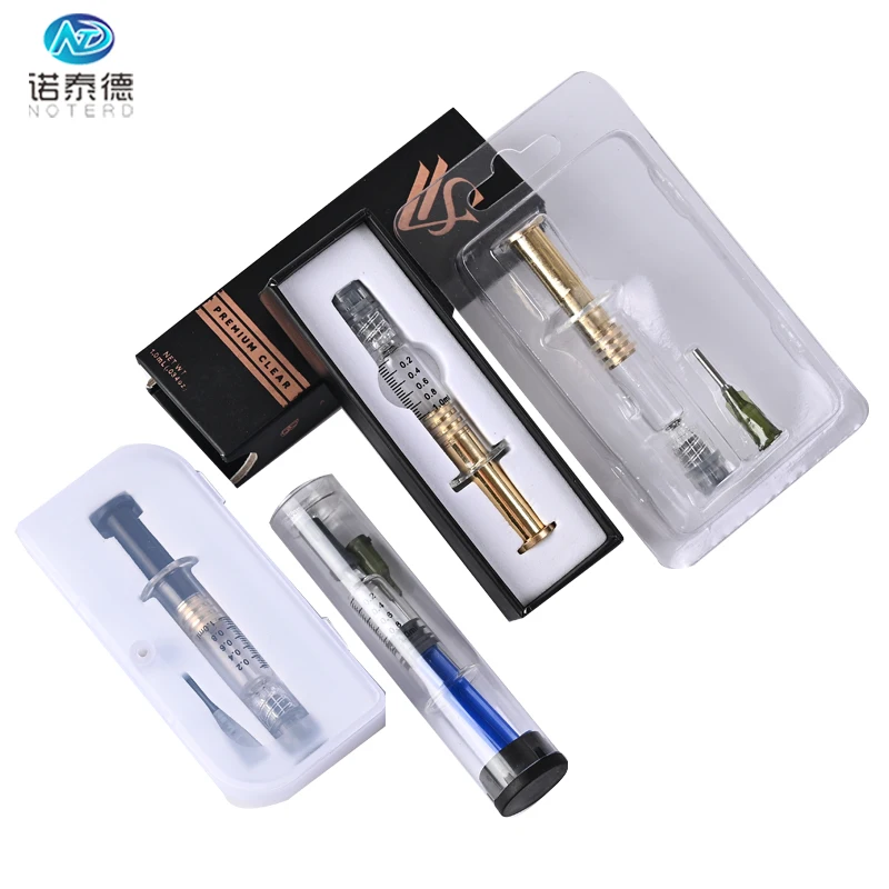 Customised box 1ml luer lock glass syringe packaging 1 ml concentrates syringes