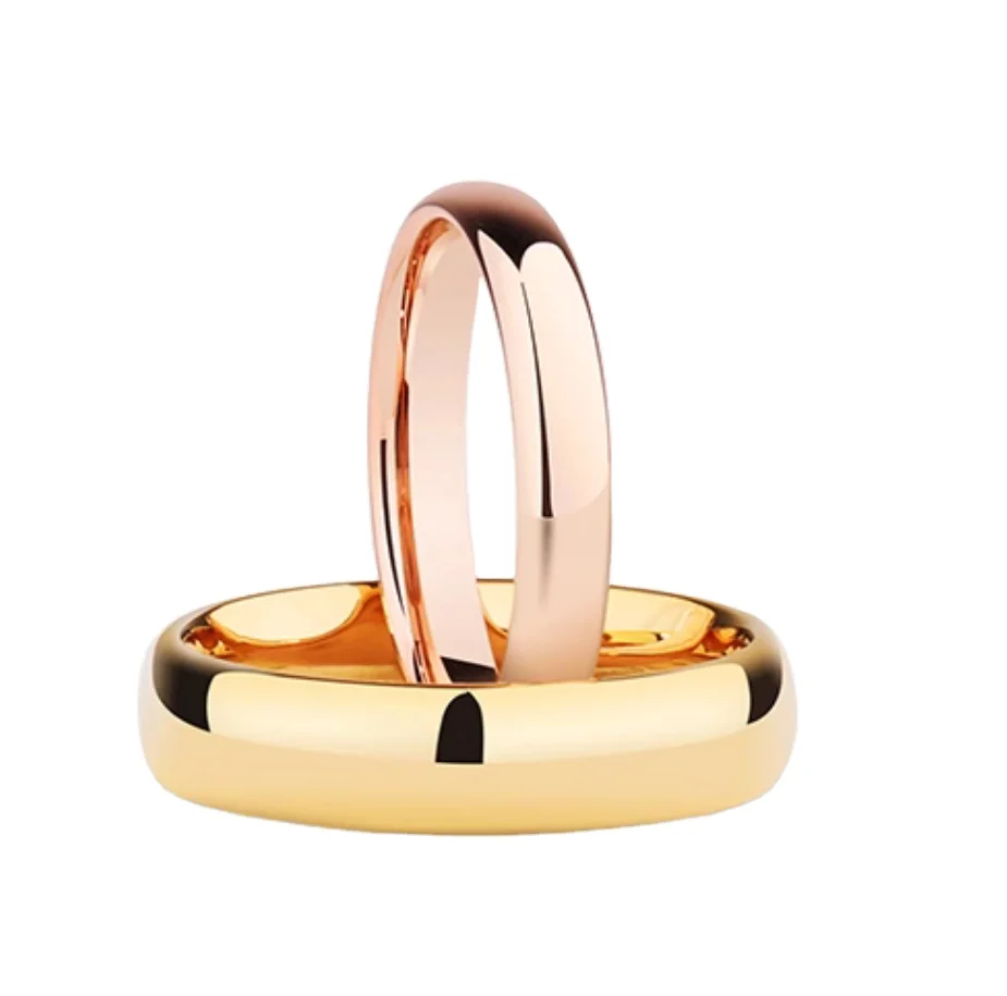 wholesales 18k Gold/Rose gold  Plated Tungsten Alliance Wedding Ring For Couples 2mm 4mm 6mm 8mm  couple jewelry