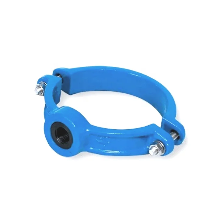 Ductile Iron DI tapping saddle Clamp for DCI Ductile Cast Iron Pipe