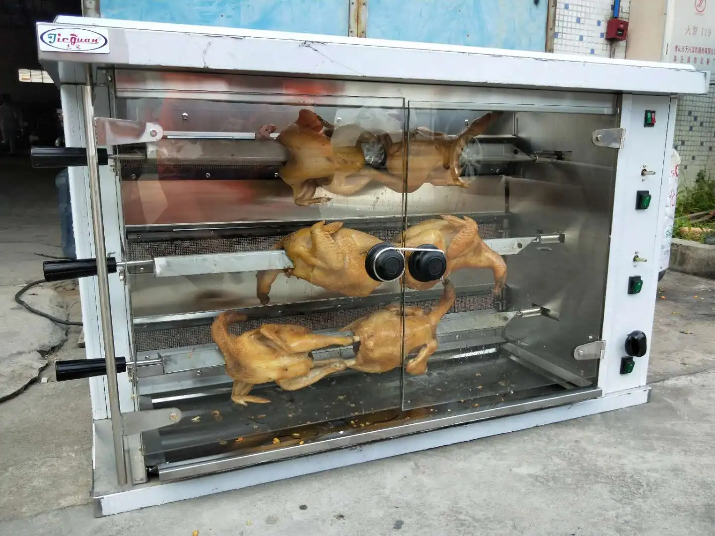 Commercial 3 Layers LPG bottle Gas Chicken Grill for Restaurant