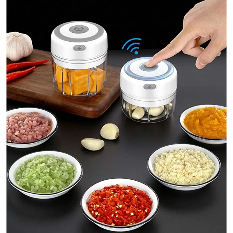 Electric Garlic Chopper, Rechargeable Mini Chopper, Powerful Small Food Processor, Wireless Food Chopper for Ginger