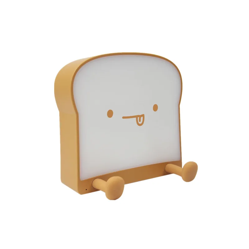Megan Q Toast night light USB Charging pat timing light Single and double side luminous cube bread shaped bedside lamp