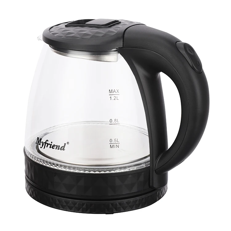Mylongs brand MF-1088 blue LED Pyrex clear glass electric kettle1.2l water boiler glass electric kettle kettle electric glass