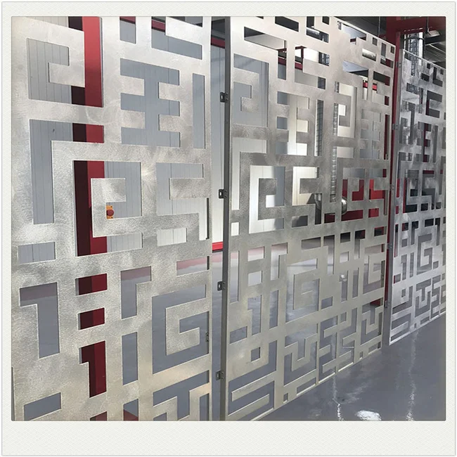 Hot sale laser cut metal sheet stainless steel room divider metal privacy screen