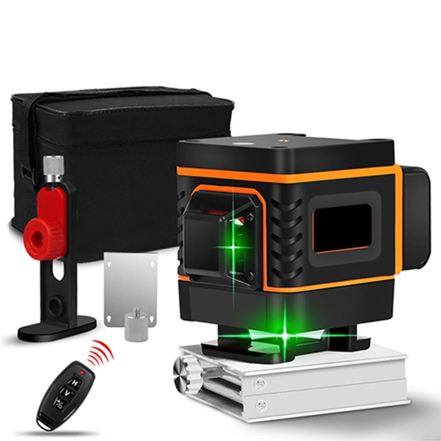 16 Lines 4D automatic level cross line Green laser tile leveling system 360 degree rotating laser levels