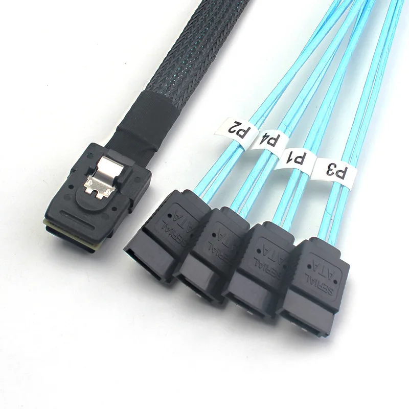 12 Гбит/с 50 см Mini SAS 36P SFF-8087 мужские до 4 SATA 7P передачи сплиттер жесткий диск кабель для