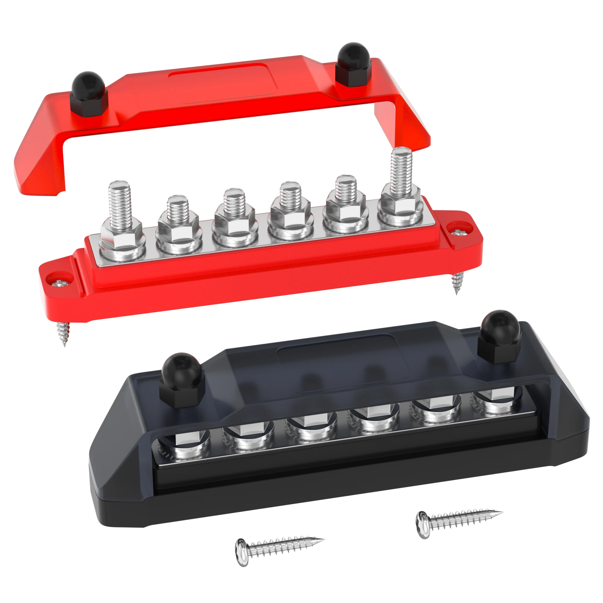 Heavy Duty 150Amp Bus Bar 12 Volt Power Distribution Block M8 Screw Terminal Block Wire Connectors With Cover